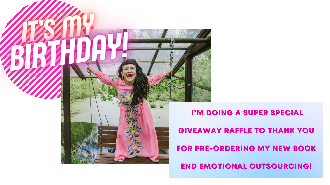 i’m doing a super special giveaway RAFFLE with some amazing gifts to thank you for pre-ordering my new book End emotional outsourcing!(1)